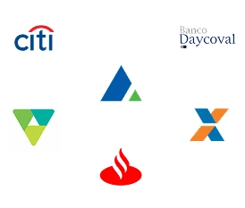Logos de bancos, fintechs e fidcs.